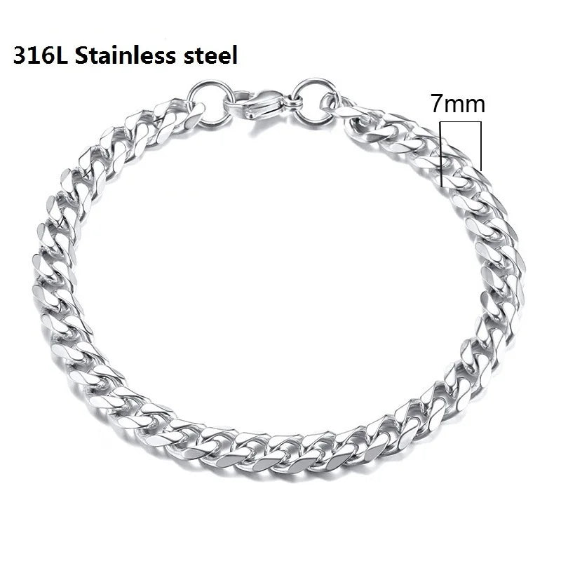 Figaro Stainless Steel Cuban Chain Bracelets