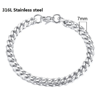 Figaro Stainless Steel Cuban Chain Bracelets