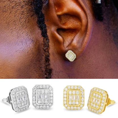 Fancy Iced Out Cubic Zirconia Ear Stud Earrings