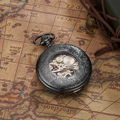 Ohsen Luxury Mechanical Hand Winding Skeleton Pocket Watch