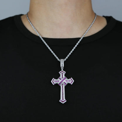 ATJMLADY Iced Out Cubic Zircon Cross Pendant for Men & Women