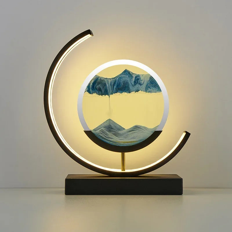 LED quicksand hourglass - Unique Art With Night Light