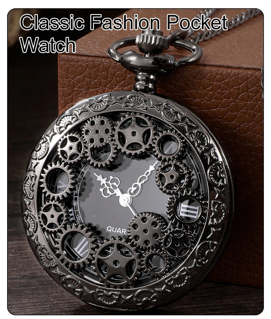 Steampunk Copper Vintage - Hollow Quartz Pocket & Necklace watch Pendant