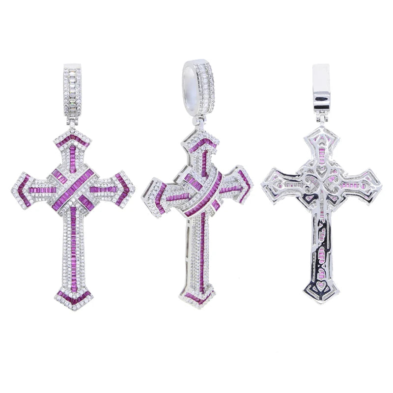 ATJMLADY Iced Out Cubic Zircon Cross Pendant for Men & Women