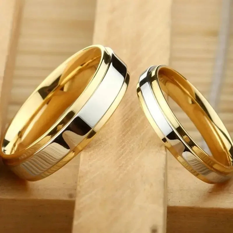 Fashion Simple Design Titanium Steel Couple Rings For Men Women High Quality Stainless steel Wedding Rings Anniversary Jewelry