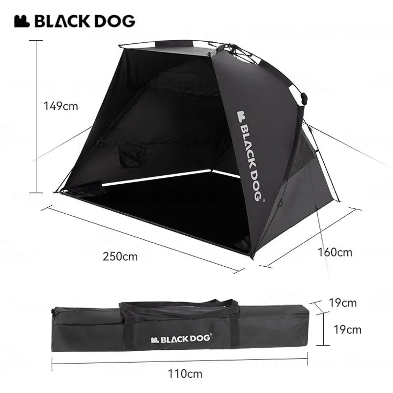 Naturehike Black Automatic Sunshade Camping Dome Tent For 2-3 People Outdoor portable 150D Waterproof 3000mm