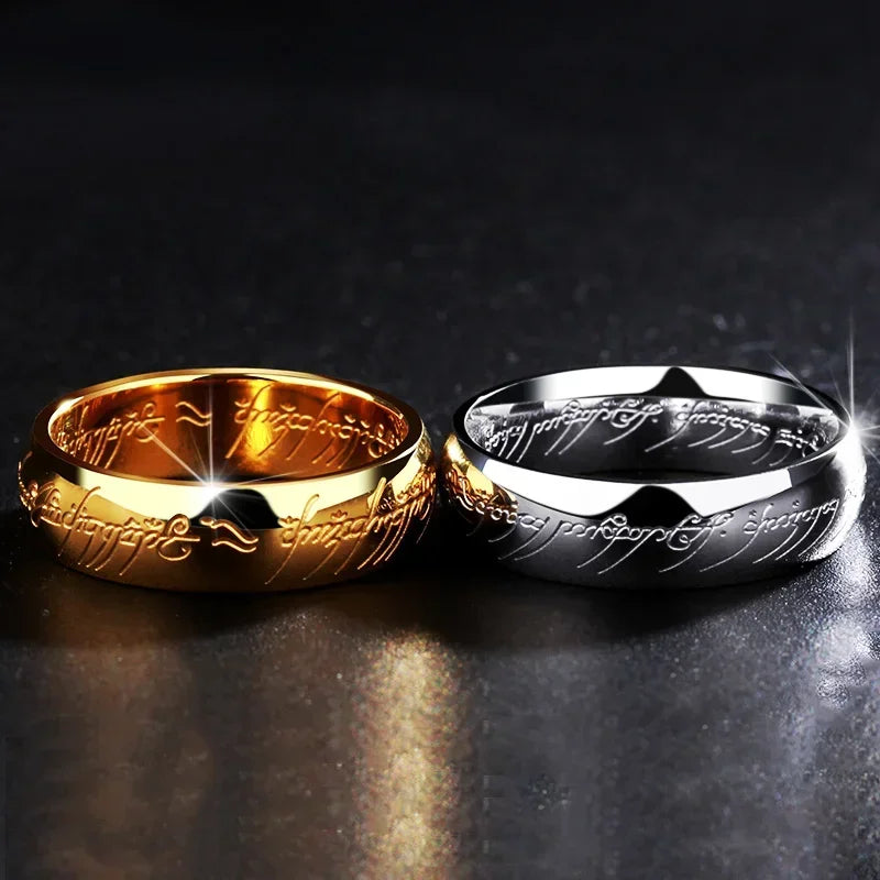 LOTR Stainless Steel Laser Engraved Rings