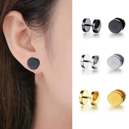 1 Pairs Multi  Black/Gold & Silver Colour Stainless Steel Earring