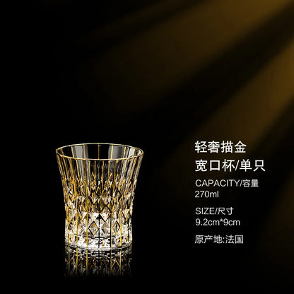 Golden Luxury Line Whiskey Glasses - Multi Functional Crystal Glases For Wine, Whisky, Beer & Cocktails