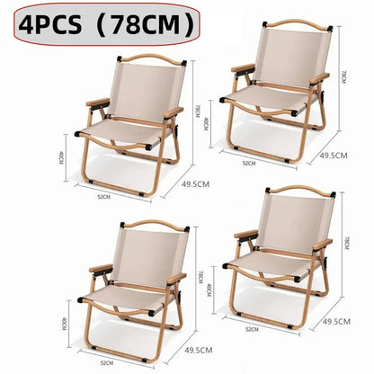 XIAOTREE 1/2 or 4 Outdoor Comfortable Wooden Portable Camping Chairs