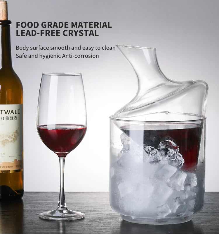 Luxurious Crystal Glass High Grade Decanter with Ice Bucket - 1000ml capacity