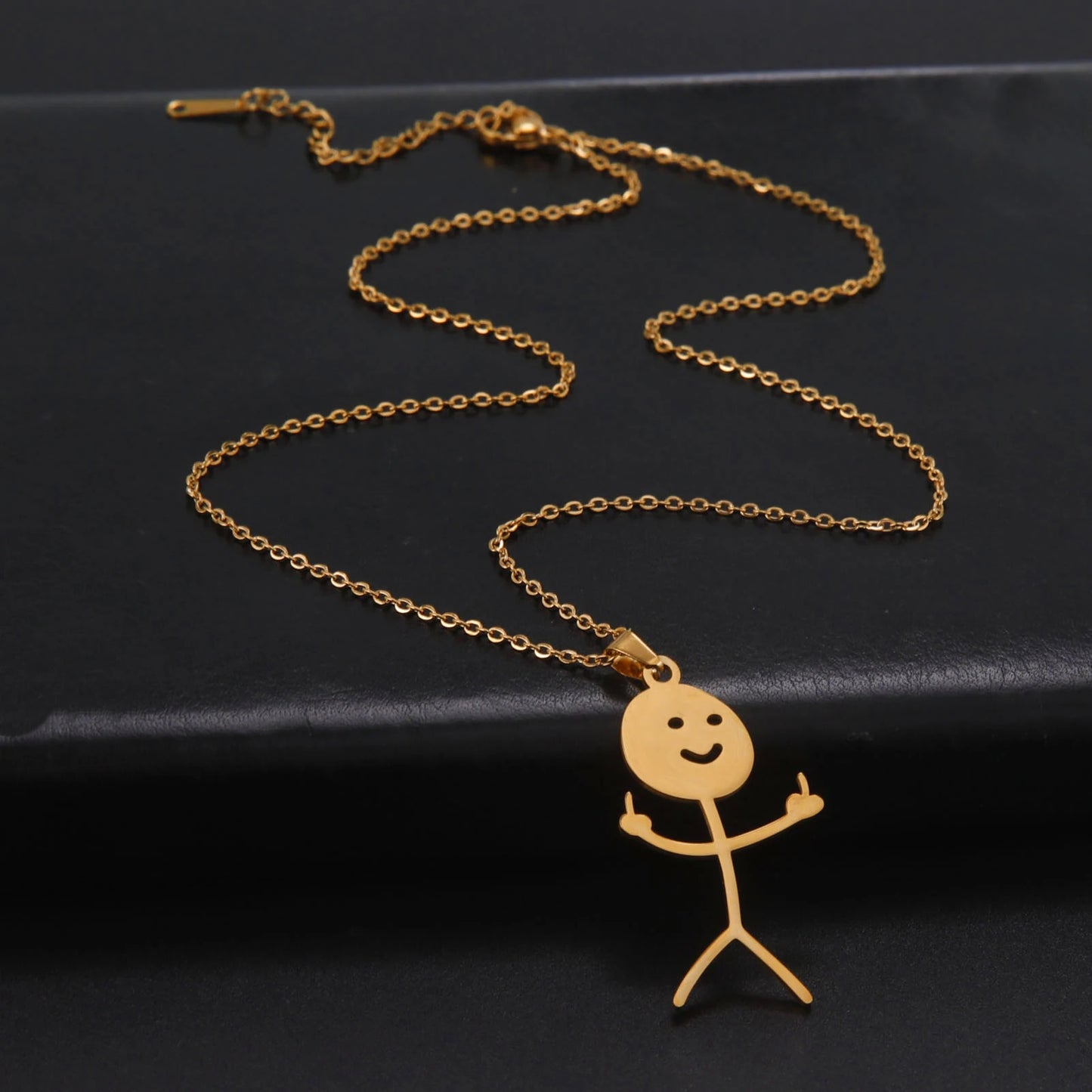 Teamer Multiple Style Middle Finger Stickman Pedant Necklace