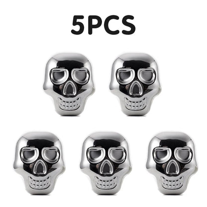 5pcs Reusable Stainless Steel Skull Ice Cube - Quick-Freeze, Food Grade Metal skull