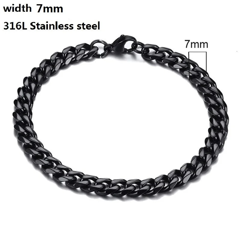 Figaro Stainless Steel Cuban Chain Bracelets