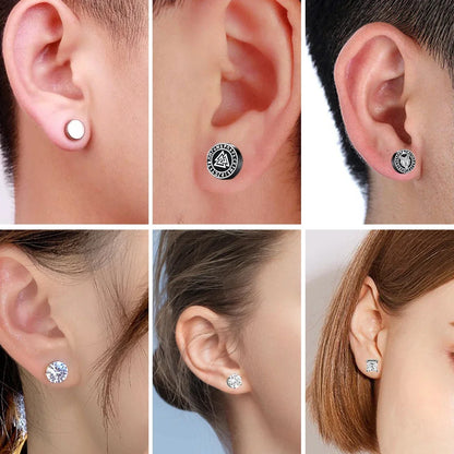 1Pairs Strong Magnetic Zirconia Crystal Stud Clip Earrings