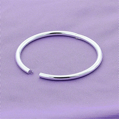 DOTEFFIL Silver Solid Smooth Opening Bangles Bracelet For Woman - 925 Sterling