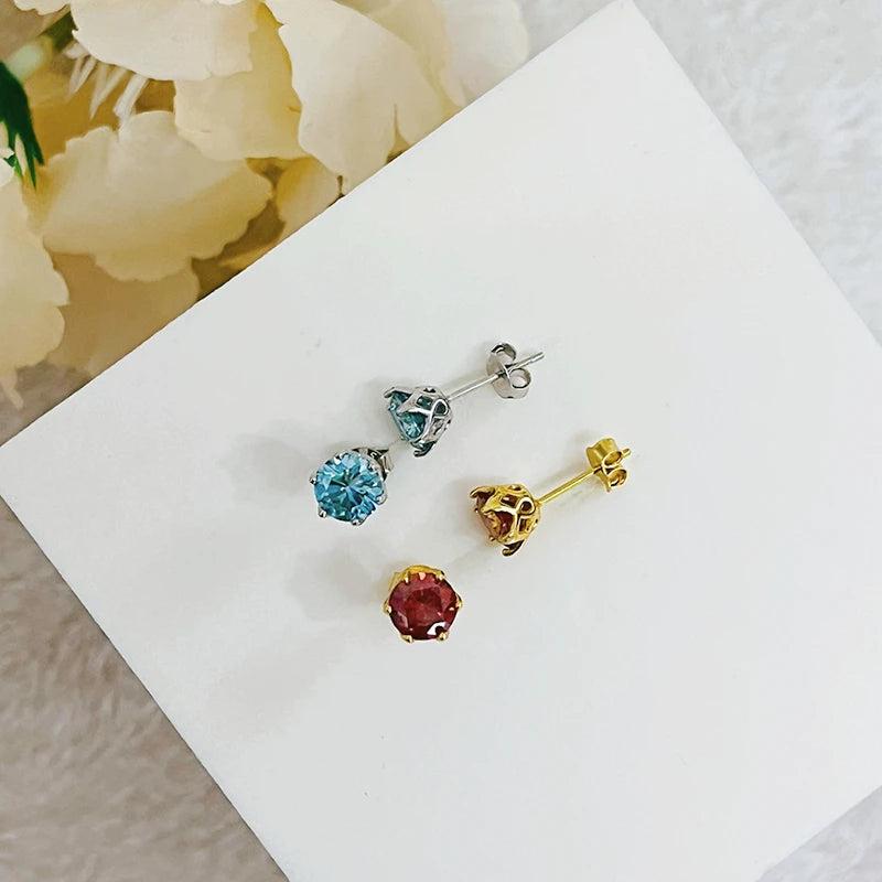 JoyceJelly Multiple Colour Moissanite 0.5/1CT VVS1 D Color S925 Sterling Silver Stud Earrings