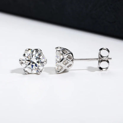 JoyceJelly Multiple Colour Moissanite 0.5/1CT VVS1 D Color S925 Sterling Silver Stud Earrings