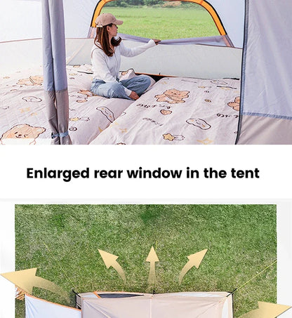 Outdoor Camping Family Tent 3-12 Persons - Double Layers Oversize 2 Rooms Thickened Rainproof.