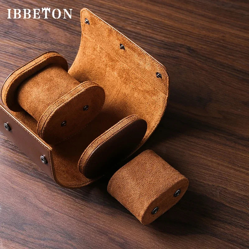 IBBETON Different Size Leather Portable Travel & Display Case