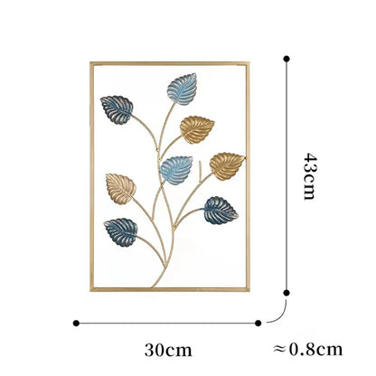 Metal Nordic Colored Leaf Wall Hanging pieces