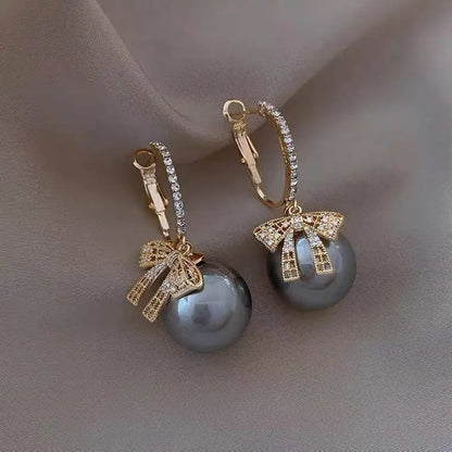 Luxury Multiple Bowknot Style Gold & Silver Colour Earrings Coverd In Zircon