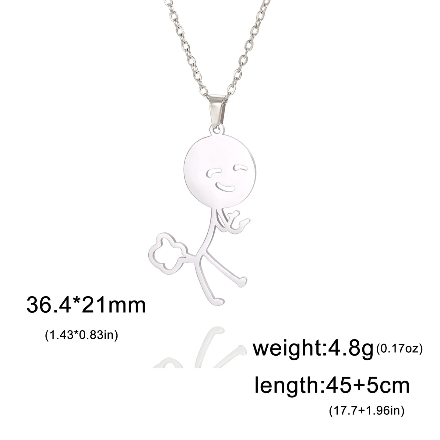 Teamer Multiple Style Middle Finger Stickman Pedant Necklace