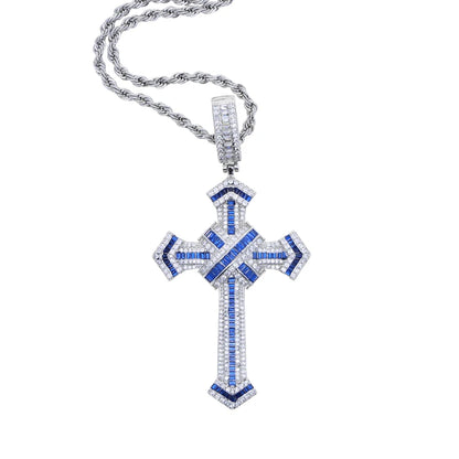 ATJMLADY Iced Out Cubic Zircon Cross Pendant for Men & Women