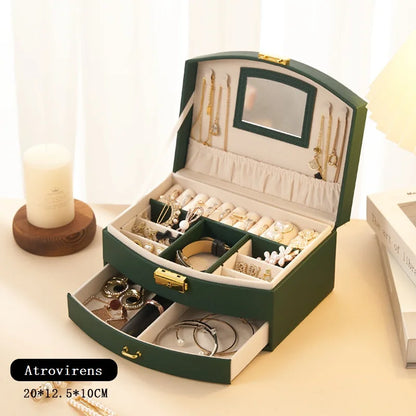 PU Leather Handheld multi-layer drawer luxury jewelry box