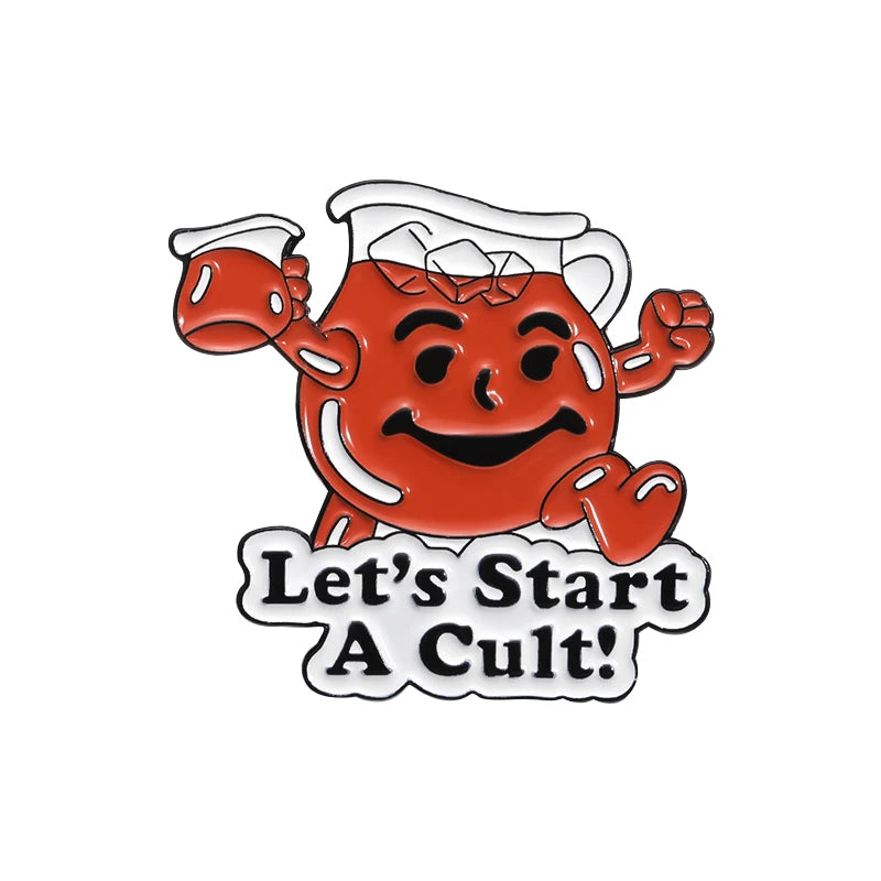 Lets Start A Cult Enamel Pin Anti Cult Slogans Brooch Lapel Backpack Badges Fun Prompts Jewelry Gifts For Best Friedns