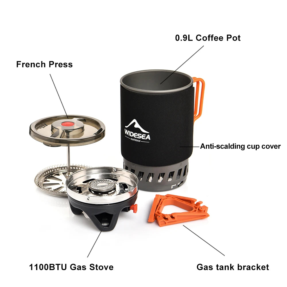 Widesea Propane Camping Cooking System with Heat Exchanger