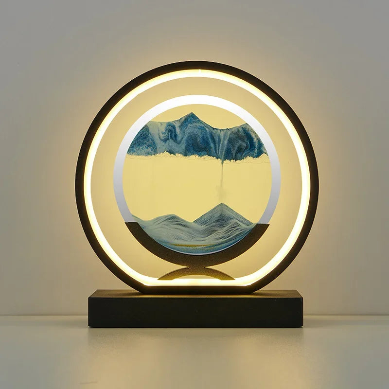 LED quicksand hourglass - Unique Art With Night Light