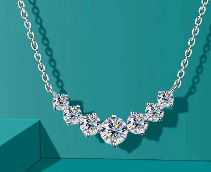 Elegant Sliver & 18k White Gold plated Necklace For Woman - Moissanite Or Zirconia With 925 Sterling Certificate