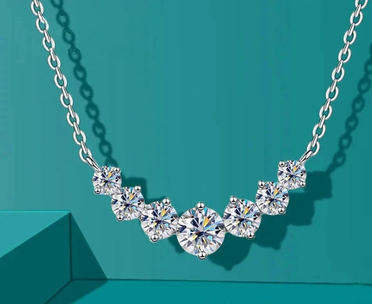 Elegant Sliver & 18k White Gold plated Necklace For Woman - Moissanite Or Zirconia With 925 Sterling Certificate