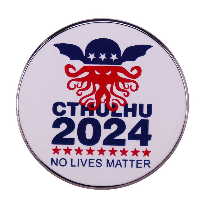 Cthulhu 2024 No Lives Matter Enamel Pin Mythical Creature Badge