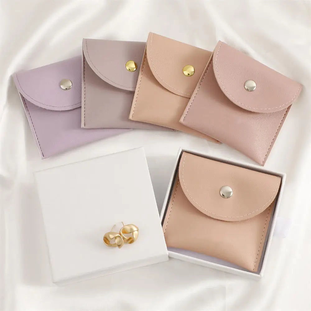 1Pc Genenic PU Leather Jewelry Pouch Bags in 32 Colours