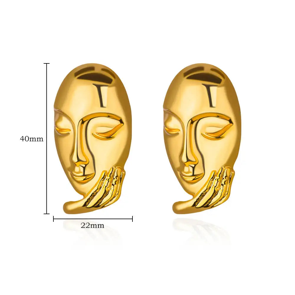 Multiple Styles Golden Colour Stainless Steel Earrings