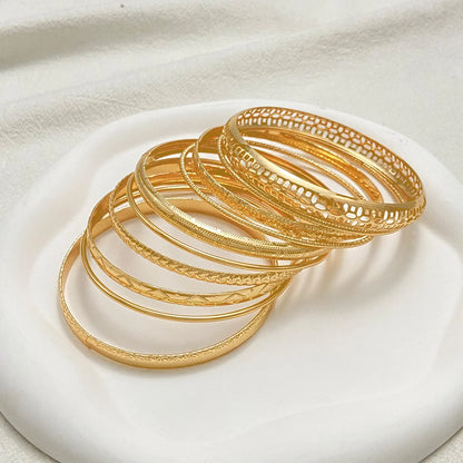 Fashion Gold & Silver Color Stainless Steel Bracelets for Women - Twist Texture Bangles