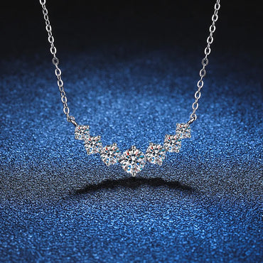 Elegant Sliver & 18k White Gold plated Necklace For Woman - Moissanite Or Zirconia With 925 Sterling Certificate