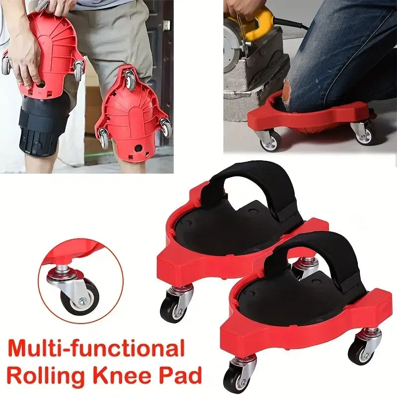 2pcs Universal Foam Padded Kneepads with Mobile Wheels - Multifunctional Kneeling Pulley, Floor Tiles, car repair, Seams & Woodworking