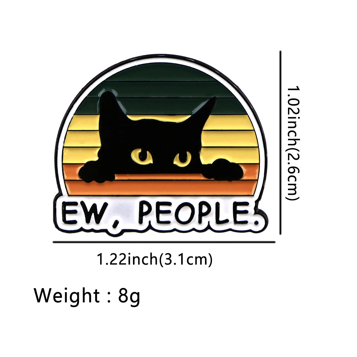 Ew,People Funny Black Cat Enamel Pin Brooches For Women Lapel Pins Badge on Backpack Costume Accessories Jewelry Vintage Gift