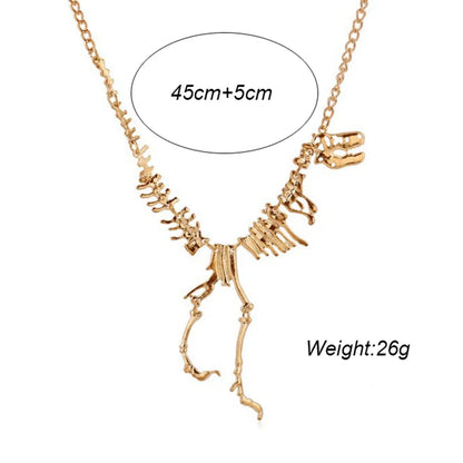 Exaggerated Dinosaur Skeleton Pendant Zinc Alloy Necklaces