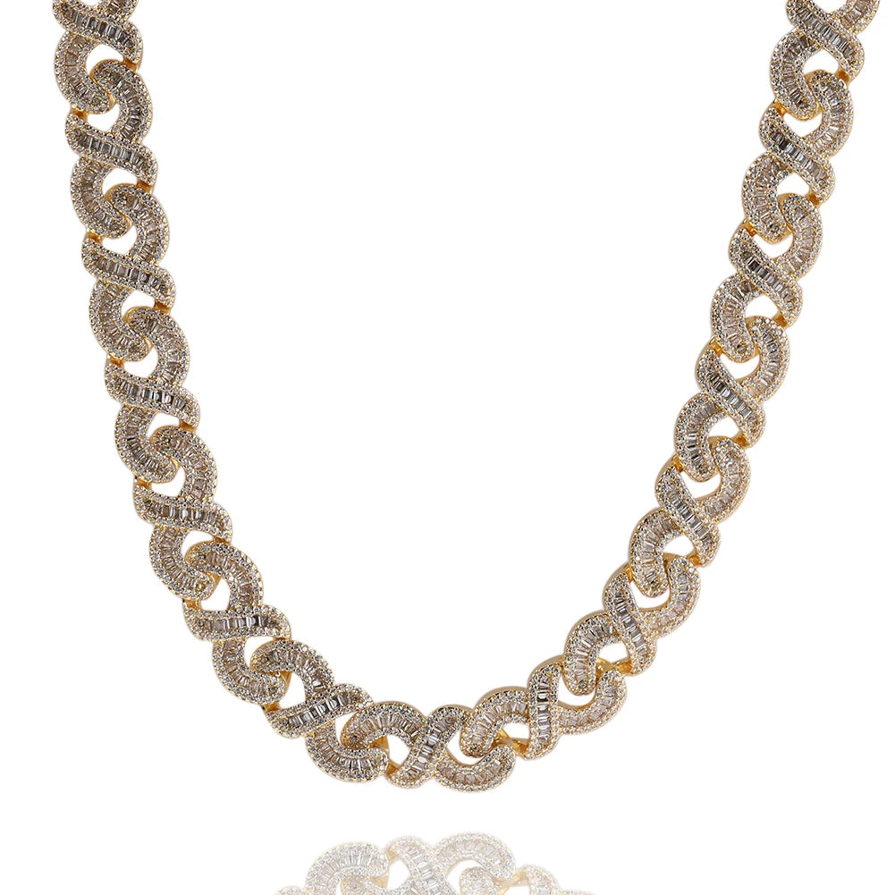 UWIN 15 MM Iced Out Infinity Necklaces