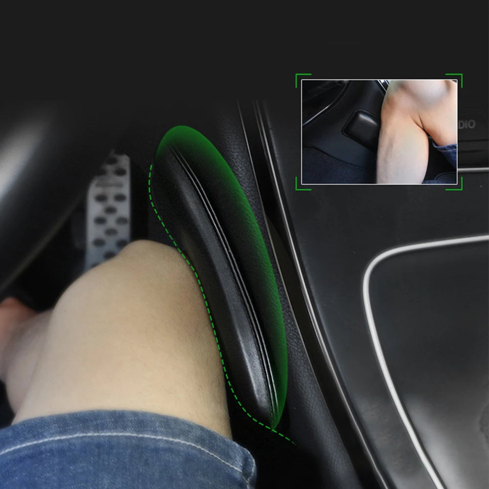 Leather Knee Pad for Car Interior - 18X8.2cm- Comfortable Elastic Cushion with Memory Foam.