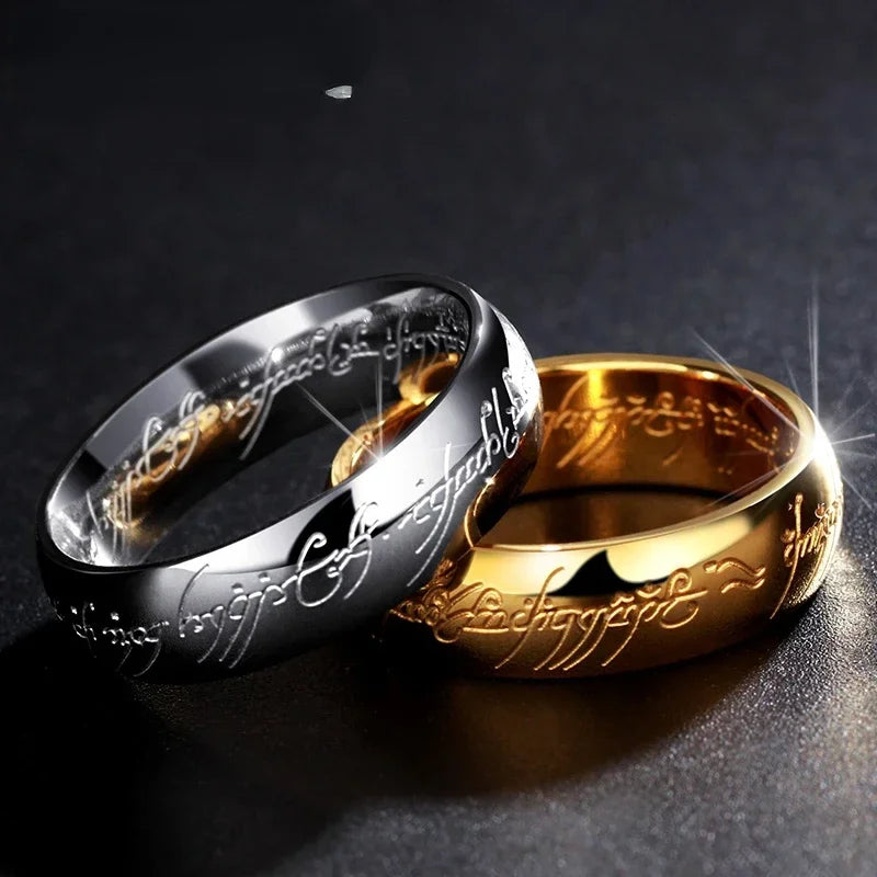 LOTR Stainless Steel Laser Engraved Rings