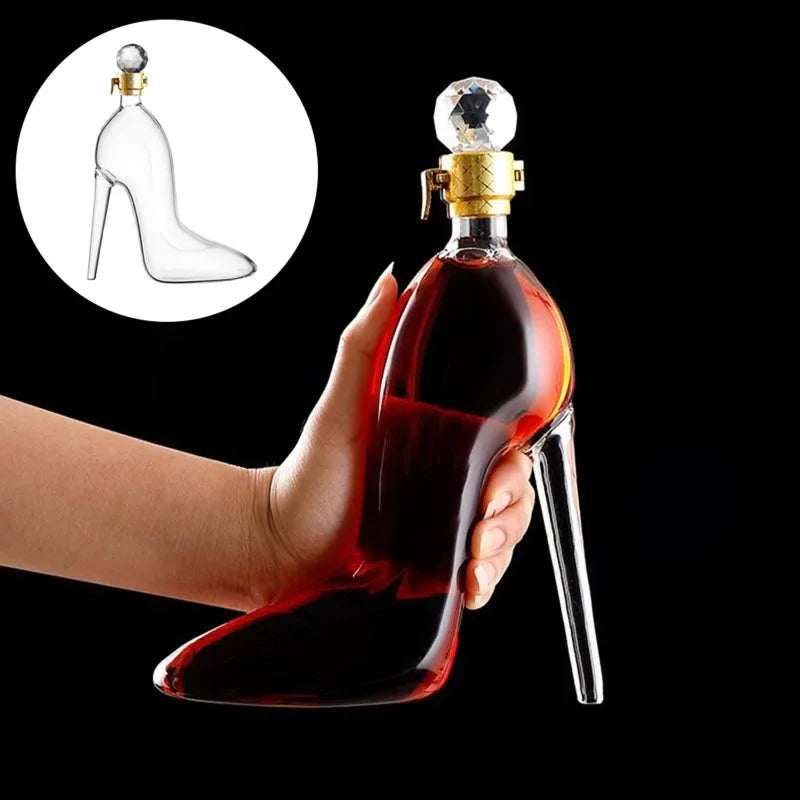 350ml and 700ml High-heeled Shoe Decanter - Empty Bottle, Glass Thickened Decanter