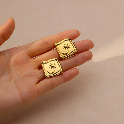 Multiple Styles Golden Colour Stainless Steel Earrings