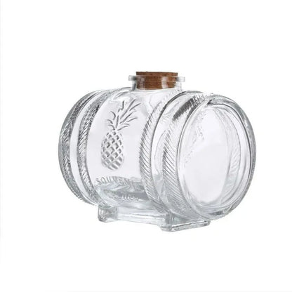 Classical home fashiond glass barrel decanter - With Wooden Support Stand For Liquor, Scotch, Bourbon, whiskey & wine