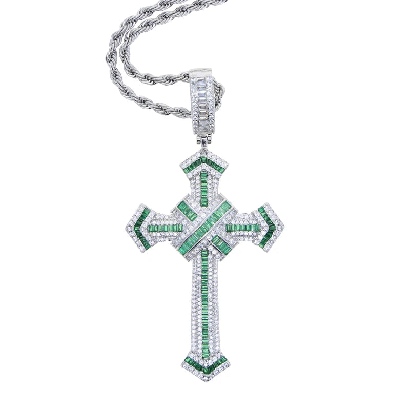 ATJMLADY Iced Out Cubic Zircon Cross Pendant for Men & Women