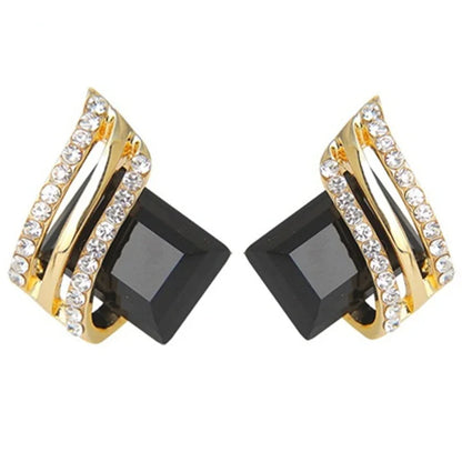 Fancy Gold-plated Multiple Colour Crystal Zircon Earrings